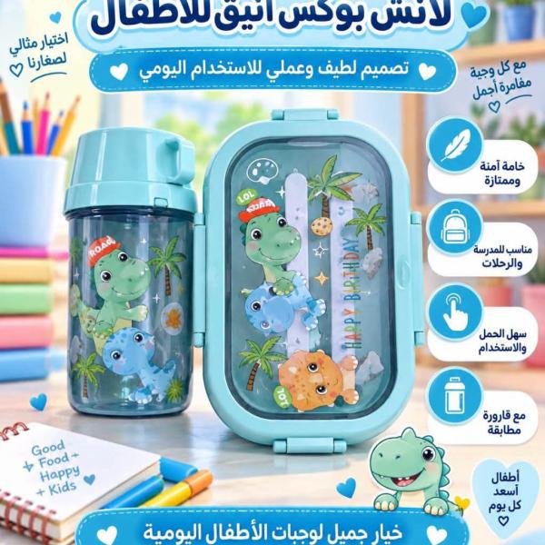 لانش بوكس أطفالي أنيق مع زمزميه