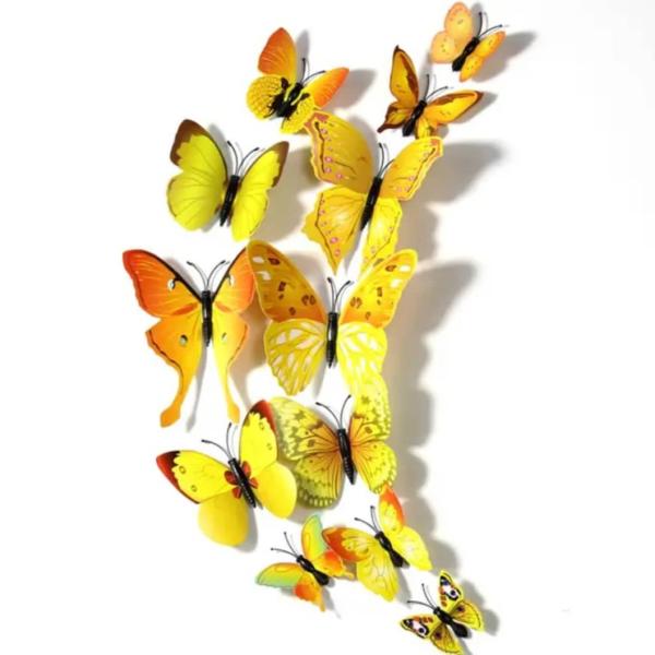 طقم فراشات مغناطيسية لاصقة للتزين