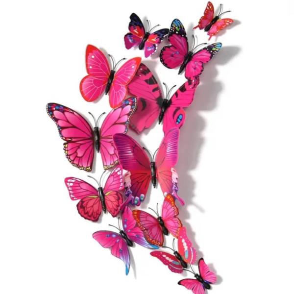 طقم فراشات مغناطيسية لاصقة للتزين