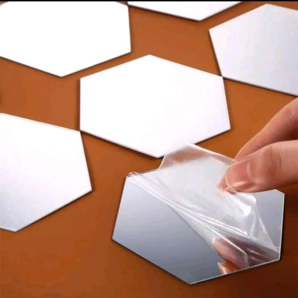 ديكور منزلي استيكر مراية سداسي